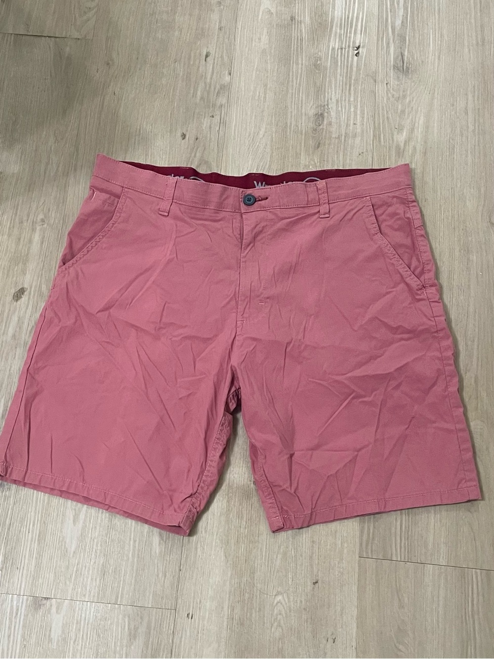 Wrangler Men's Rose Pink Flat Front Chino Shorts